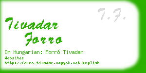tivadar forro business card