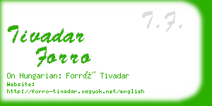 tivadar forro business card